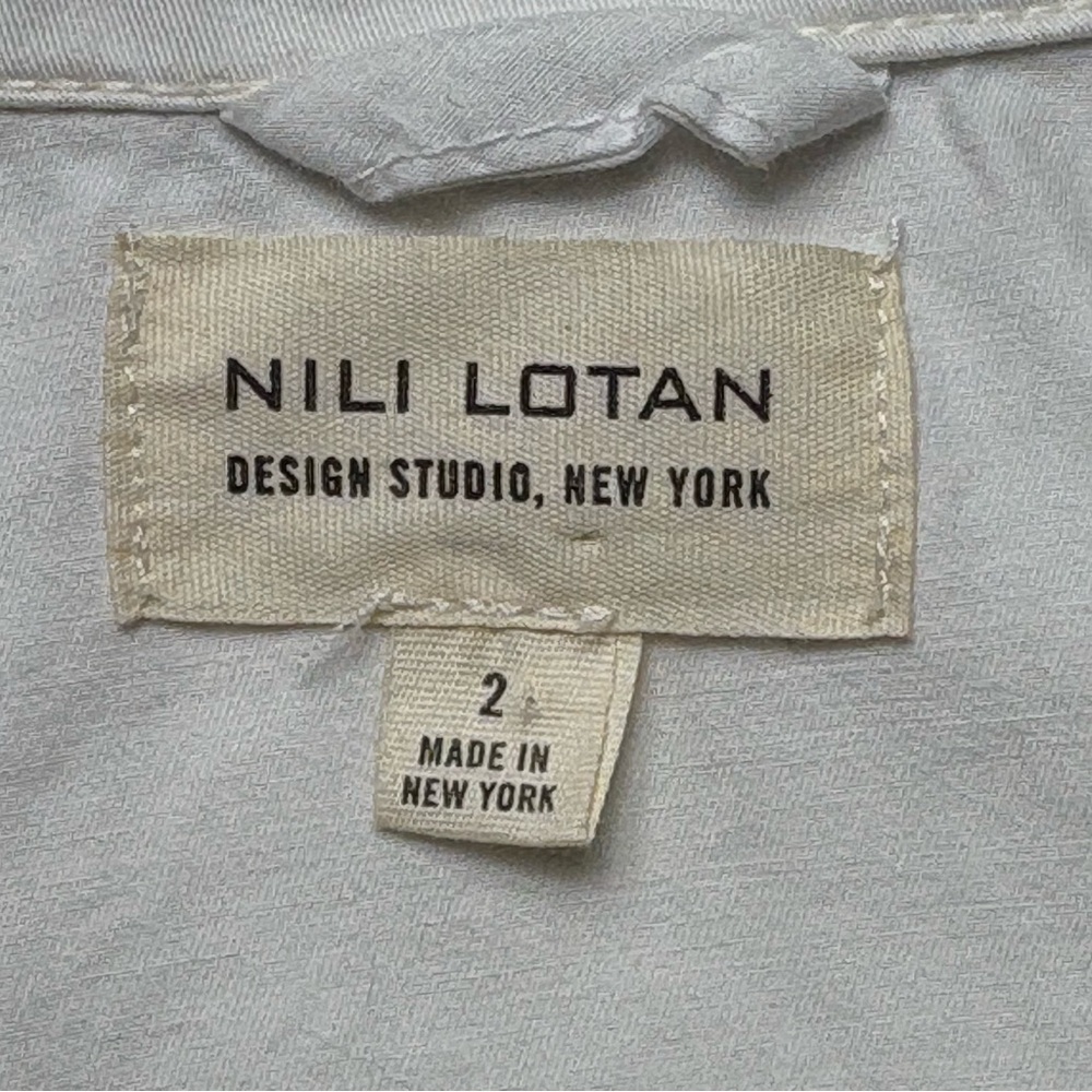 NILI LOTAN Cropped Cotton Ira Jacket Size 2 PFD Condensed 3/4 Sleeve Eggshell - Picture 11 of 13